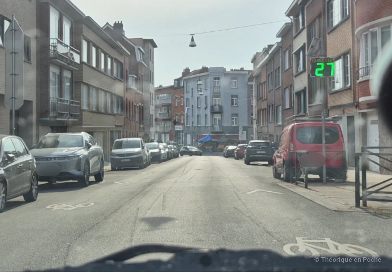 Situation routière photographiée en Belgique