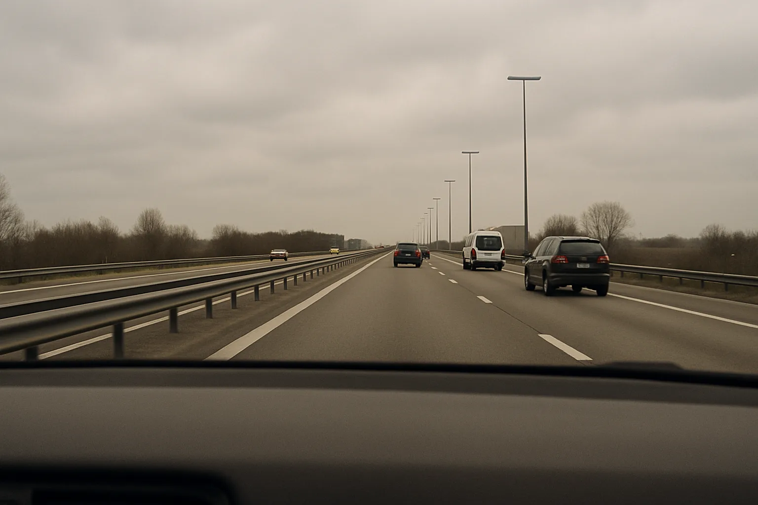 Belgische autosnelweg gezien vanachter het stuur — het wegennet waarop het vignet 2027 geldt